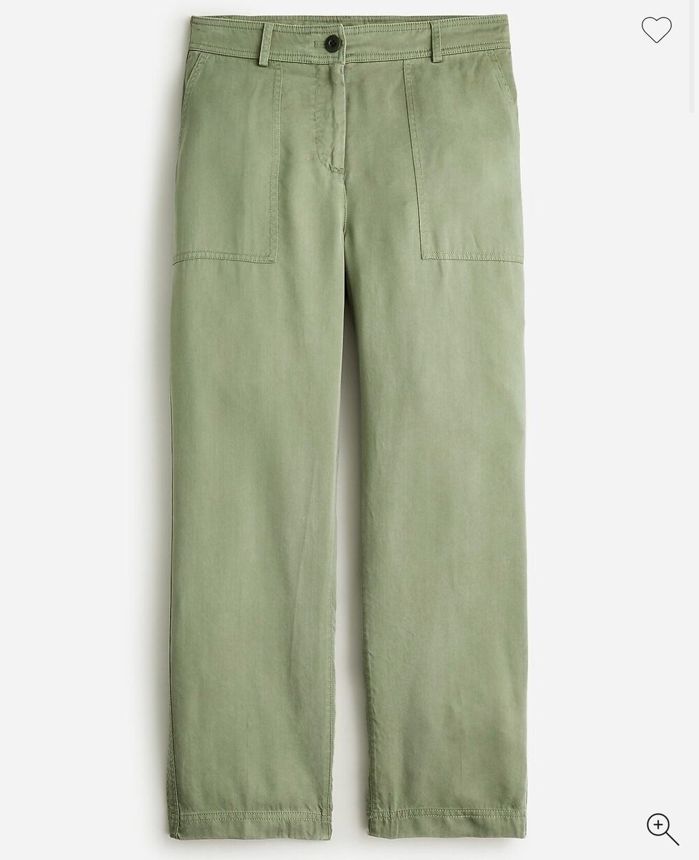 J.CREW Drapey viscose-blend twill pant size 6 General Surplus Green NWT